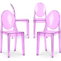 4er-Pack Esszimmerstühle Transparent - Victoria Queen Purple transparent 4er-Pack Esszimmerstühle Transparent - Victoria Queen Purple transparent von PRIVATEFLOOR