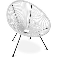 Privatefloor - Stuhl für den Außenbereich - Gartenstuhl - Neuauflage - Acapulco Weiß - Stahl, Synthetisches Rattan - Weiß von PRIVATEFLOOR