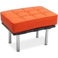 Barcel Sitzbank (1 Sitzplatz) - Kunstleder Orange - Kunstleder, Kunstleder, Aluminium, Holz, Metall, Leder, Holz - Orange von PRIVATEFLOOR