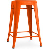 Privatefloor - Barhocker - Industriedesign - 60cm - Neuauflage - Stylix Orange - Stahl - Orange von PRIVATEFLOOR