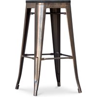 Barhocker - Industriedesign - Holz & Metall - 76cm - Stylix Metallic bronze - Holz, Stahl - Metallic bronze von PRIVATEFLOOR