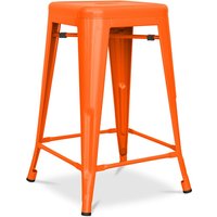 Barhocker - Industriedesign - Stahl matt - 60cm - Neuauflage - Stylix Orange von PRIVATEFLOOR