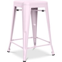 Barhocker - Industriedesign - Stahl matt - 60cm - Neuauflage - Stylix Pastellpink - Stahl, Metall - Pastellpink von PRIVATEFLOOR