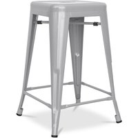 Barhocker - Industriedesign - Stahl matt - 60cm - Neuauflage - Stylix Hellgrau von PRIVATEFLOOR