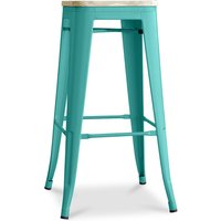 Barhocker - Industriedesign - Stahl & Holz - 76cm - Stylix Pastellgrün von PRIVATEFLOOR