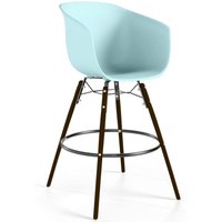 Barhocker - Skandinavisches Design - Dunkle Holzbeine - Pirela Pastellblau von PRIVATEFLOOR