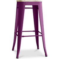 Barhocker - Industriedesign - Holz & Stahl - 76cm - Neuauflage - Stylix Purple - Holz, Stahl - Purple von PRIVATEFLOOR