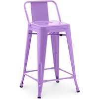 Barhocker mit Rückenlehne - Industriedesign - 60cm - New Edition - Stylix Helles Lila von PRIVATEFLOOR