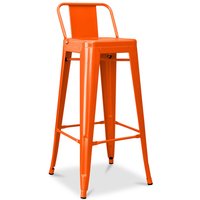 Barhocker mit Rückenlehne - Industriedesign - 76cm - New Edition - Stylix Orange von PRIVATEFLOOR