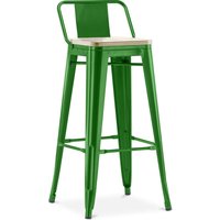 Industrial Style - Barhocker mit Rückenlehne - Industriedesign - Holz & Stahl - 76cm - New Edition - Stylix Grün von INDUSTRIAL STYLE