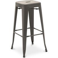 Barhocker - Industriedesign - 76cm - Stylix Dunkelgrau - Stahl - Dunkelgrau von PRIVATEFLOOR