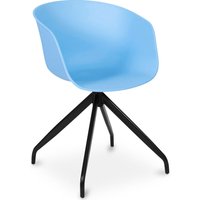 Privatefloor - Gepolsterter Bürostuhl mit Armlehnen - Schwarzer Design-Schreibtischstuhl - Jodie - Joan Blue von PRIVATEFLOOR