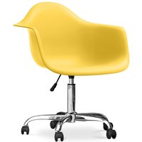 Bürostuhl mit Armlehnen - Schreibtischstuhl mit Rollen - Weston Gelb - Stahl, pp, Kunststoff, Metall, Nylon - Gelb von PRIVATEFLOOR