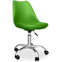 Privatefloor - Bürostuhl auf Rädern - Schreibtisch-Drehstuhl - Tulip Grün - Stahl, pp, Metall, Kunststoff, Nylon - Grün von PRIVATEFLOOR