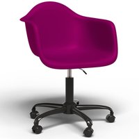 Bürostuhl mit Armlehnen - Drehstuhl mit Rollen - Weston Schwarz Gestell Mauve von PRIVATEFLOOR