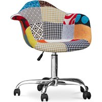 Bürostuhl mit Armlehnen - Schreibtischstuhl mit Rollen - Bezogen mit Patchwork - Patty Multicolor Bürostuhl mit Armlehnen - Schreibtischstuhl mit Rollen - Bezogen mit Patchwork - Patty Multicolor von PRIVATEFLOOR