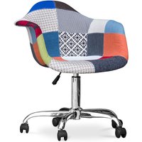 Bürostuhl mit Armlehnen - Schreibtischstuhl mit Rollen - Bezogen mit Patchwork - Pixi Multicolor Bürostuhl mit Armlehnen - Schreibtischstuhl mit Rollen - Bezogen mit Patchwork - Pixi Multicolor von PRIVATEFLOOR