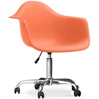 Bürostuhl mit Armlehnen - Schreibtischstuhl mit Rollen - Weston Orange - Stahl, PP, Kunststoff, Metall, Nylon - Orange von PRIVATEFLOOR