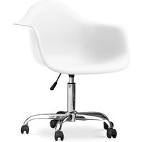 Bürostuhl mit Armlehnen - Schreibtischstuhl mit Rollen - Weston Weiß Bürostuhl mit Armlehnen - Schreibtischstuhl mit Rollen - Weston Weiß von PRIVATEFLOOR