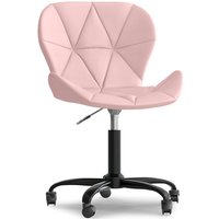Bürostuhl mit Rädern - Drehstuhl - Kunstlederbezug - Schwarzes Wito-Gestell Pink - Veganes Leder, PP, Metall - Pink von PRIVATEFLOOR