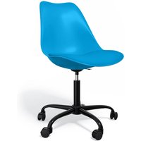 Privatefloor - Bürostuhl mit Rollen - Drehbarer Schreibtischstuhl - Tulip Schwarz Gestell Turquoise Privatefloor - Bürostuhl mit Rollen - Drehbarer Schreibtischstuhl - Tulip Schwarz Gestell Turquoise von PRIVATEFLOOR