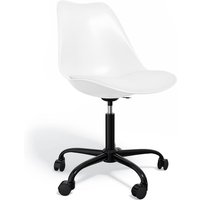 Privatefloor - Bürostuhl mit Rollen - Drehbarer Schreibtischstuhl - Tulip Schwarz Gestell Weiß von PRIVATEFLOOR