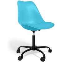 Privatefloor - Bürostuhl mit Rollen - Drehbarer Schreibtischstuhl - Tulip Schwarz Gestell Light blue Privatefloor - Bürostuhl mit Rollen - Drehbarer Schreibtischstuhl - Tulip Schwarz Gestell Light blue von PRIVATEFLOOR