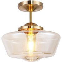 Deckenlampe - Vintage-Stil Pendelleuchte - Suki Beige - Glas, Metall - Beige von PRIVATEFLOOR