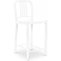 Design Barhocker mit Rückenlehne - 60cm - Jadon Weiß von PRIVATEFLOOR