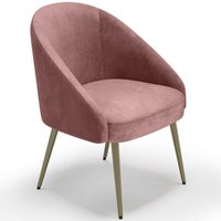 Design-Sessel - In Samt bezogen - Goldenes Bein - Wasda Pink von PRIVATEFLOOR