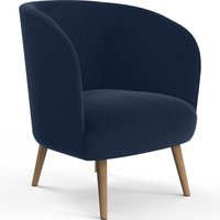 Design-Sessel - In Samt bezogen - Krenda Dunkelblau von PRIVATEFLOOR