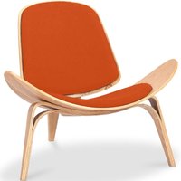 Designer-Sessel - Skandinavischer Sessel - Stoffbezug - Lucy Orange - Massive Eiche, Stoff, Stoff, Holz - Orange von PRIVATEFLOOR
