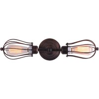 Edison Kronleuchter Wandleuchte mit Lampenkäfig - Kohlenstoffstahl Schwarz - Stahl, Metall - Schwarz von PRIVATEFLOOR