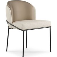 Esszimmerstuhl - Bezogen mit Stoff - Amin Beige von PRIVATEFLOOR