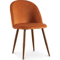 Esszimmerstuhl - Mit Samt gepolstert - Skandinavisches Design - Evelyne Arancione rossastro von PRIVATEFLOOR