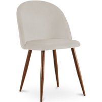 Esszimmerstuhl - Mit Samt gepolstert - Skandinavisches Design - Evelyne Beige von PRIVATEFLOOR