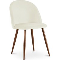 Esszimmerstuhl - Mit Samt gepolstert - Skandinavisches Design - Evelyne Cremefarben von PRIVATEFLOOR