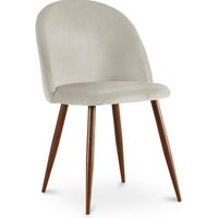 Privatefloor - Esszimmerstuhl - Mit Samt gepolstert - Skandinavisches Design - Evelyne Hellgrau von PRIVATEFLOOR