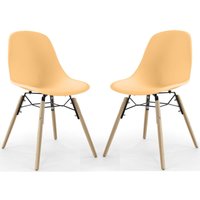 Esszimmerstuhl - Skandinavisches Design - Holzbeine - 2er-Set - Skögur Pastellorange Esszimmerstuhl - Skandinavisches Design - Holzbeine - 2er-Set - Skögur Pastellorange von PRIVATEFLOOR