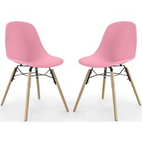 Esszimmerstuhl - Skandinavisches Design - Holzbeine - 2er-Set - Skögur Pink Esszimmerstuhl - Skandinavisches Design - Holzbeine - 2er-Set - Skögur Pink von PRIVATEFLOOR