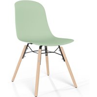 Esszimmerstuhl mit Beinen aus natürlichem Holz – Moderner Stil und Funktionalität -Broly Pastellgrün Esszimmerstuhl mit Beinen aus natürlichem Holz – Moderner Stil und Funktionalität -Broly Pastellgrün von PRIVATEFLOOR