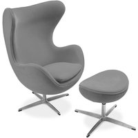 Fauteuil avec repose-pieds design en forme d'œuf - Revêtement en tissu - Brave Hellgrau Fauteuil avec repose-pieds design en forme d'œuf - Revêtement en tissu - Brave Hellgrau von PRIVATEFLOOR