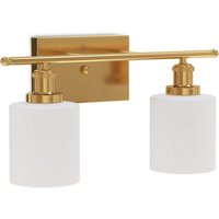 Gealterte Goldene Wandleuchte - 2-flammige Wandlampe - Lima Gealtertes Gold - Glas, Metall - Gealtertes Gold von PRIVATEFLOOR