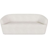 Gebogener 2-Sitzer-Bouclé-Stoffsofa - Bold Weiß - Boucle, Holz - Weiß von PRIVATEFLOOR