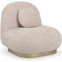 Gebogener Design-Sessel im zeitgenössischen Stil mit Chenille-Polsterung - Larry Beige von PRIVATEFLOOR