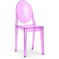 Gepolsterter Esszimmerstuhl Victoria Queen Design Transparent Purple transparent - pc, Kunststoff - Purple transparent von PRIVATEFLOOR