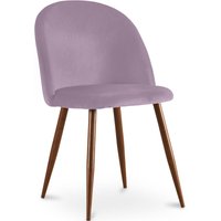 Privatefloor - Esszimmerstuhl - Mit Samt gepolstert - Skandinavisches Design - Evelyne Pink von PRIVATEFLOOR
