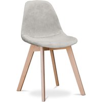 Gepolsterter Esszimmerstuhl mit Stoffbezug - Skandinavischer Stil - Denisse Hellgrau Gepolsterter Esszimmerstuhl mit Stoffbezug - Skandinavischer Stil - Denisse Hellgrau von PRIVATEFLOOR