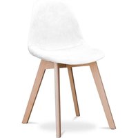 Gepolsterter Esszimmerstuhl mit Stoffbezug - Skandinavischer Stil - Denisse Weiß Gepolsterter Esszimmerstuhl mit Stoffbezug - Skandinavischer Stil - Denisse Weiß von PRIVATEFLOOR