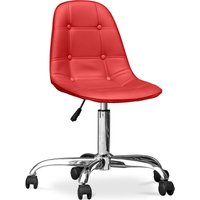 Privatefloor - Gepolsterter Schreibtischstuhl mit Rollen - Kunstleder - Fery Rot Privatefloor - Gepolsterter Schreibtischstuhl mit Rollen - Kunstleder - Fery Rot von PRIVATEFLOOR